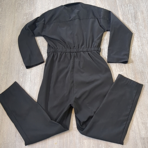 NWOT Nasty Gal Jumpsuit Women's Small Black Zippers Pockets Matrix Goth Cosplay - Picture 5 of 12